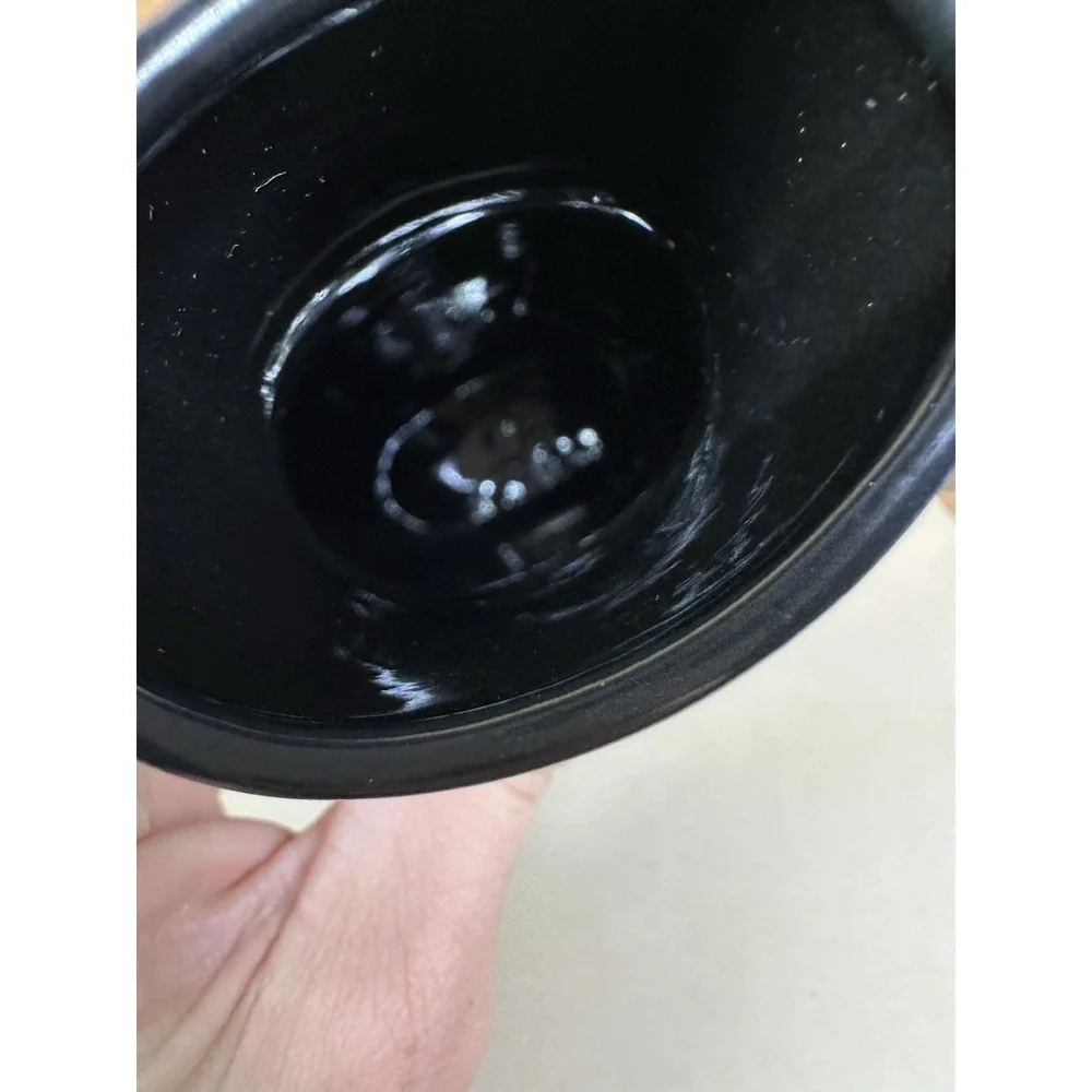 Vintage 1988 Signed Studio Art Pottery Black Gray Abstract Vase